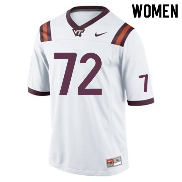 Women #72 Brennon Garrison Virginia Tech Hokies College Football Jerseys Sale-Maroon